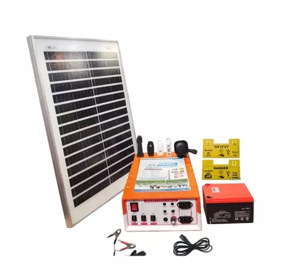 Urja Power Plus Solar Zatka Machine Kit PPCP (Plastic) 12 Kv (High Power) & 10 Kv (Low Power) 30 Acre Cover Area, CAC50