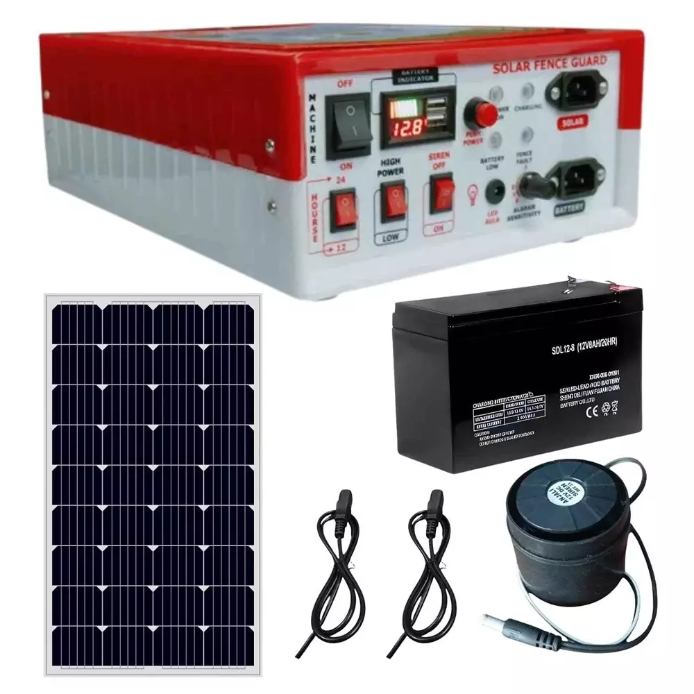 Kamal Agrotech Zatka Machine with 14V 12Ah Battery, Solar Panel & Charger 15 kV for 50 Acre Coverage