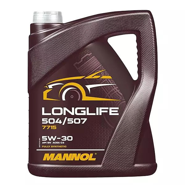MANNOL Longlife 504/507 5W-30 SN Fully Synthetic Engine Oil 5 L for Petrol & Diesel Engine, 7715-5L