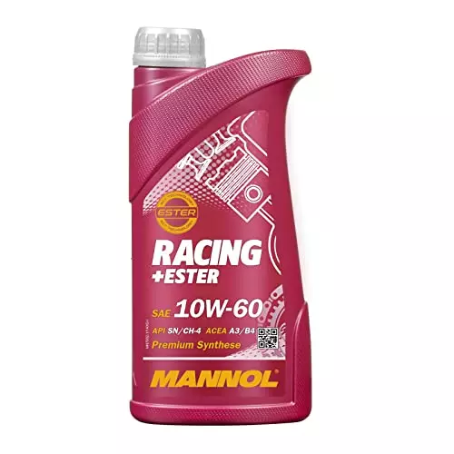 MANNOL Racing + Ester SAE 10W-60 SN/CH-4 Bi-Synthetic Engine Oil 1 & 4 L for Petrol & Diesel Engine, 7902