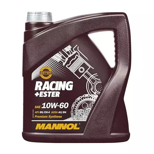 MANNOL Racing + Ester SAE 10W-60 SN/CH-4 Bi-Synthetic Engine Oil 4 L for Petrol & Diesel Engine, 7902-4L