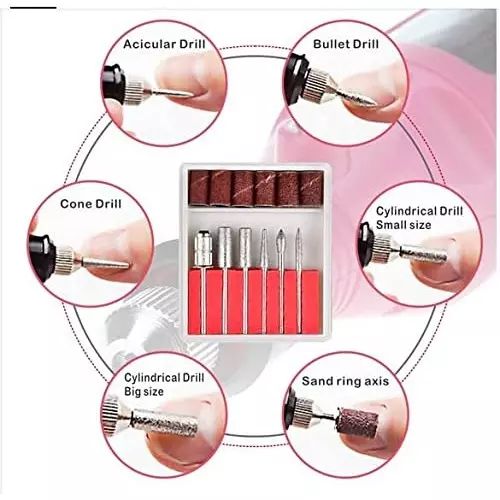 ATOZSHOP11 Mini Electric Nail Drill with Kit with Variable Speed Multicolour