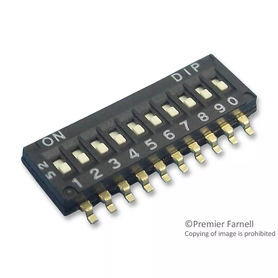 MULTICOMP PRO DIP Switches & SIP Switches SWITCH, DIP, SMD, 10 WAY, MCDHN-10F-V
