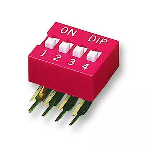 MULTICOMP PRO DIP Switches & SIP Switches DIP SWITCH, 4POS, SPST-NO, SLIDE, TH, MCNDA-04V
