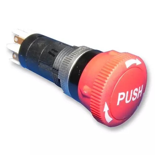 MULTICOMP PRO Emergency Stop Switches / E Stop EMERGENCY STOP SWITCH, SPST-NO/NC, 125V, MCADA16E6-R22-D10R