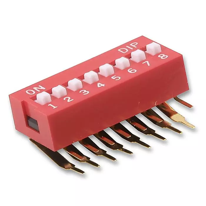 MULTICOMP PRO DIP Switches & SIP Switches DIP SWITCH, 8POS, SPST-NO, SLIDE, TH, MCNDA-08V