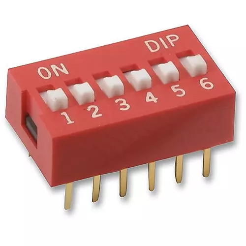 MULTICOMP PRO DIP Switches & SIP Switches DIP SWITCH, 6POS, SPST-NO, SLIDE, TH, MCNDS-06V