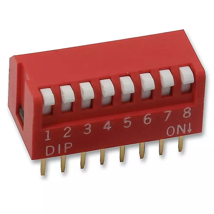 MULTICOMP PRO DIP Switches & SIP Switches DIP SWITCH, 8POS, SPST-NO, PIANO KEY, TH, MCNDP-08V