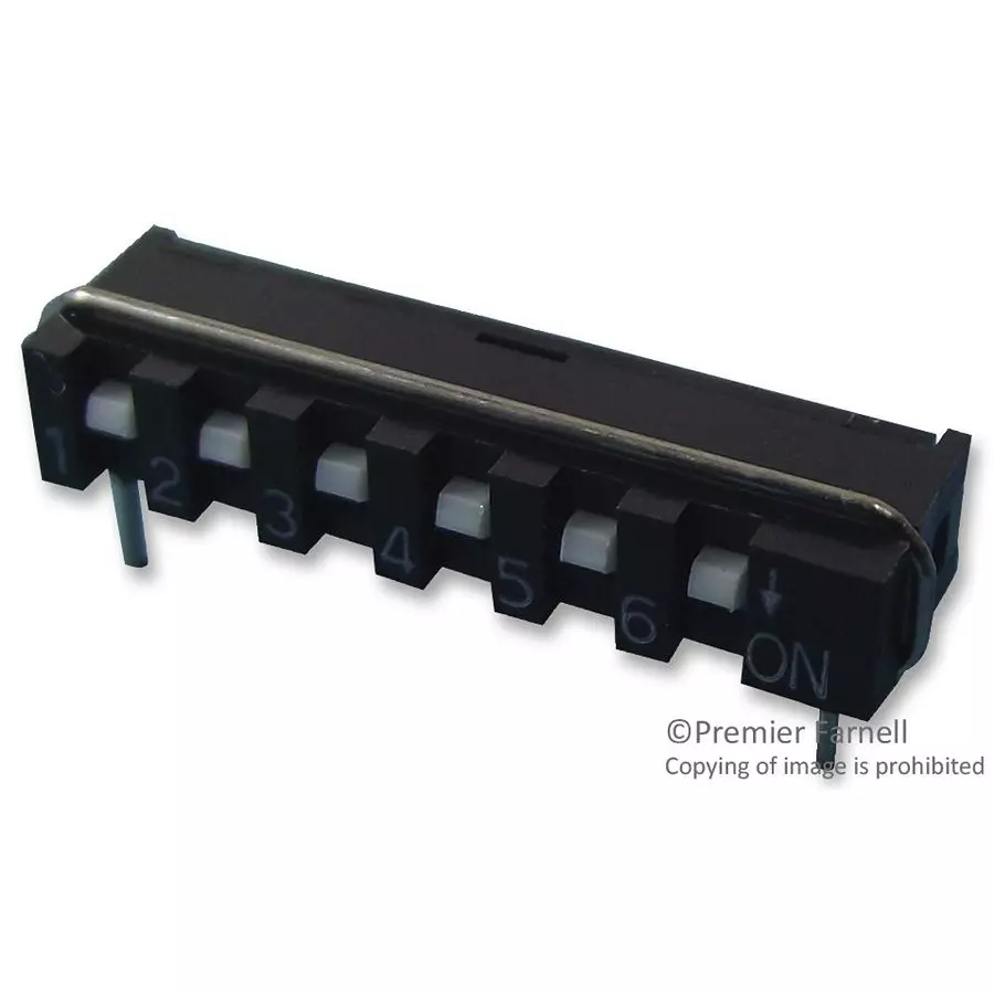 MULTICOMP PRO DIP Switches & SIP Switches SWITCH, SIL, R/A, 6WAY, SIP-06A