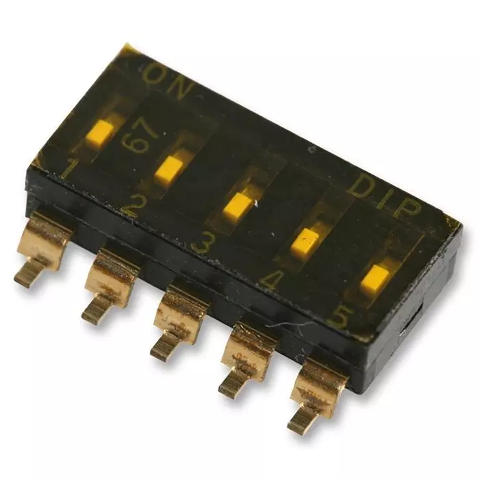 MULTICOMP PRO DIP Switches & SIP Switches SWITCH, SMD, 5WAY, SPST, RECESSED, MCEMR-05-T