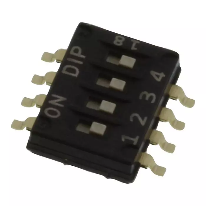 MULTICOMP PRO DIP Switches & SIP Switches SWITCH, 4 WAY, SPST, FLUSH, MCDHN-04F-V
