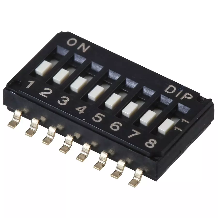 MULTICOMP PRO DIP Switches & SIP Switches DIP SWITCH, 8 POS, SPST, FLUSH SLIDE, MCDHA-08TQR