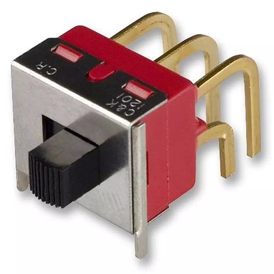 C&K COMPONENTS Slide Switch, Dpdt, R/A, On-On, 1201M2S3AQE2