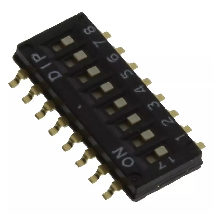 MULTICOMP PRO DIP Switches & SIP Switches SWITCH, DIP, FLUSH, SPST, SMD, 8 WAY, MCDHN-08F-V
