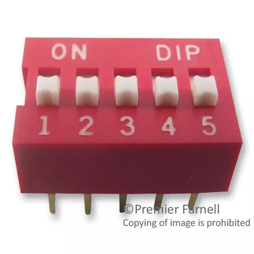 MULTICOMP PRO DIP Switches & SIP Switches DIP SWITCH, 5POS, SPST-NO, SLIDE, TH, MCNDS-05V