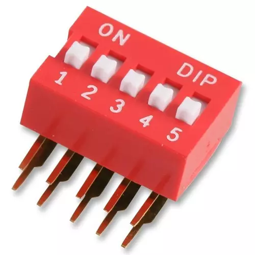 MULTICOMP PRO DIP Switches & SIP Switches DIP SWITCH, 5POS, SPST-NO, SLIDE, TH, MCNDA-05V