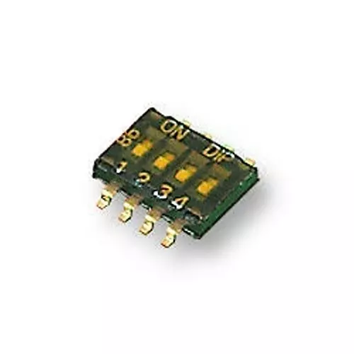 MULTICOMP PRO DIP Switches & SIP Switches SWITCH, 4 WAY, SPST, FLUSH, MCDHN-04F-T-V
