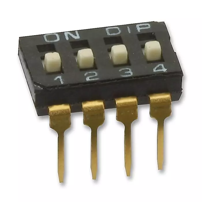 MULTICOMP PRO DIP Switches & SIP Switches SWITCH, DIL, 4WAY, RAISED, SPST, MCNDI-04S