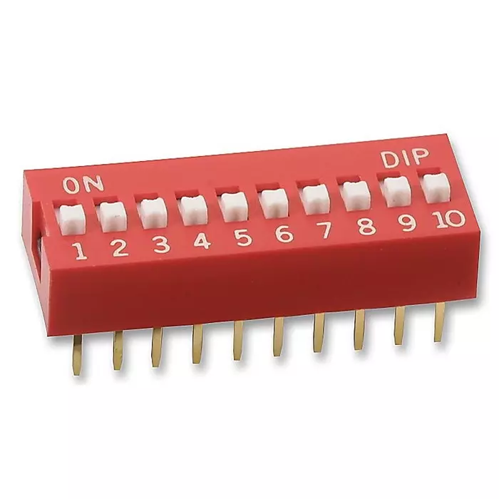 MULTICOMP PRO DIP Switches & SIP Switches DIP SWITCH, 10POS, SPST-NO, SLIDE, TH, MCNDS-10V