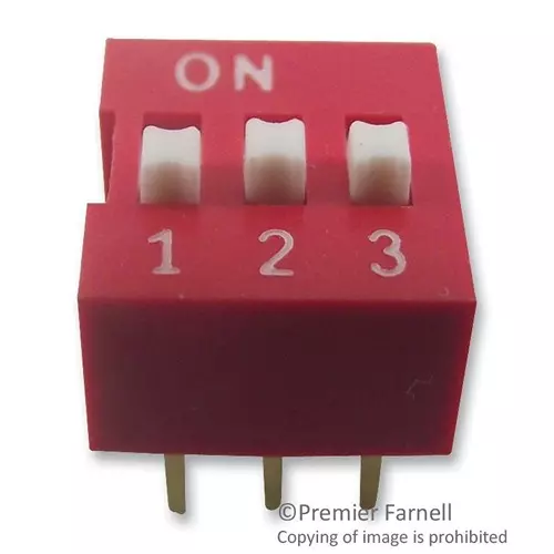 MULTICOMP PRO DIP Switches & SIP Switches DIP SWITCH, SPST-NO, 3POS, SLIDE, 24VDC, MCNDS-03V