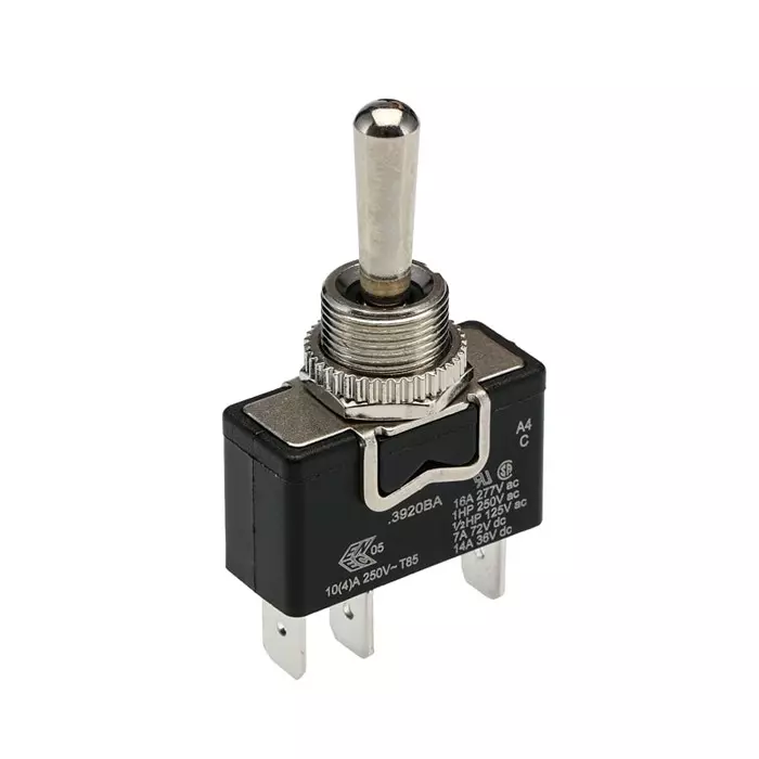 ARCOLECTRIC (BULGIN LIMITED) Toggle Switch Panel Mount On-Off-On SPDT Tab Terminal 250 V AC, C3920BAAAA