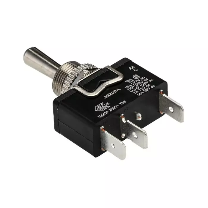 ARCOLECTRIC (BULGIN LIMITED) Toggle Switch Panel Mount On-Off-On SPDT Tab Terminal 250 V AC, C3920BAAAA