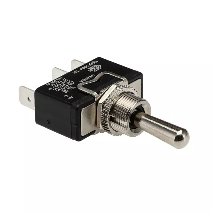 ARCOLECTRIC (BULGIN LIMITED) Toggle Switch Panel Mount On-Off-On SPDT Tab Terminal 250 V AC, C3920BAAAA