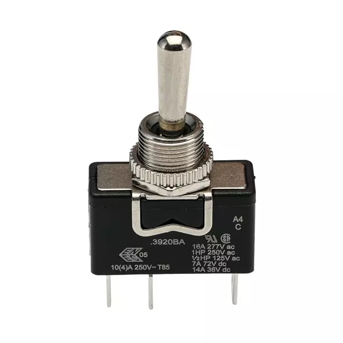 ARCOLECTRIC (BULGIN LIMITED) Toggle Switch Panel Mount On-Off-On SPDT Tab Terminal 250 V AC, C3920BAAAA