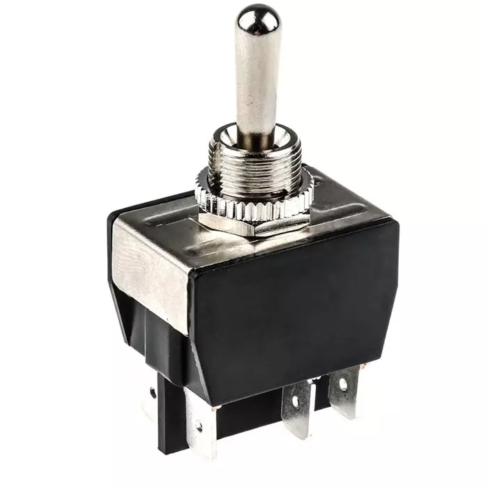 ARCOLECTRIC (BULGIN LIMITED) Toggle Switch Panel Mount (On)-Off-(On) DPDT Tab Terminal, C3972BBAAA
