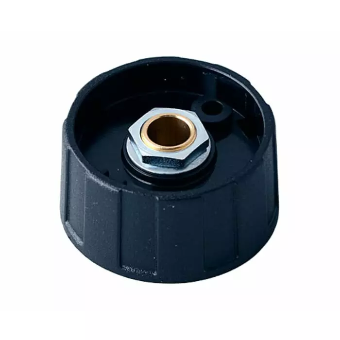 OKW 31 mm Black Potentiometer Knob for 6 mm Shaft Round Shaft, A2531060