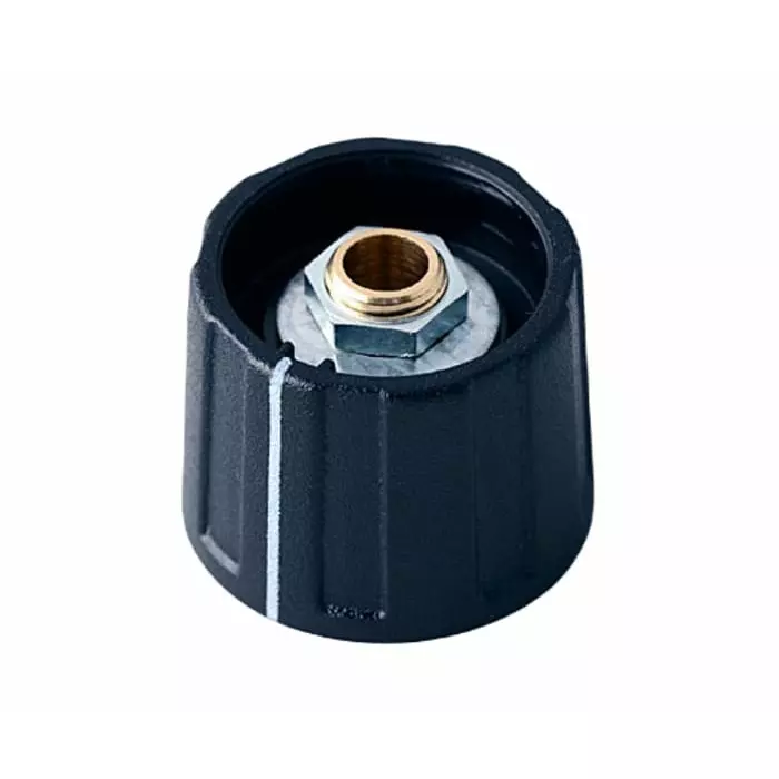 OKW 20 mm Black Potentiometer Knob for 6 mm Shaft Round Shaft, A2620060
