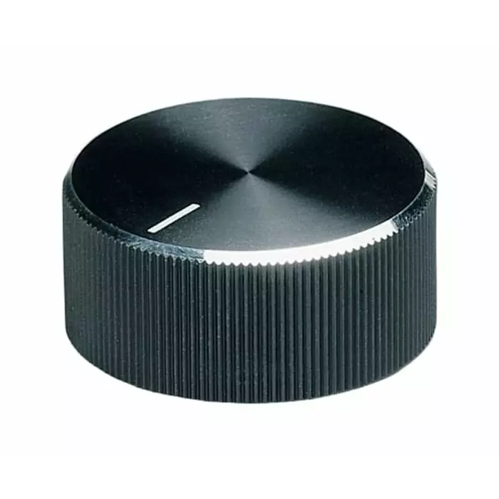 OKW 33 mm Black Potentiometer Knob for 6 mm Shaft Splined, A1432260