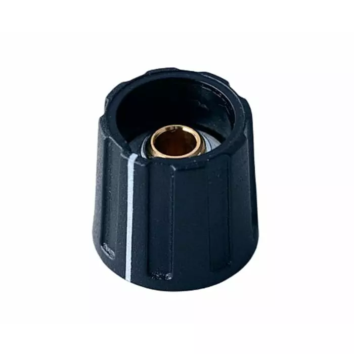 OKW 16 mm Black Potentiometer Knob for 6 mm Shaft Round Shaft, A2616040