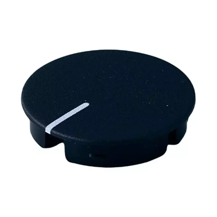 OKW Black Potentiometer Knob Round Shaft, A4131100