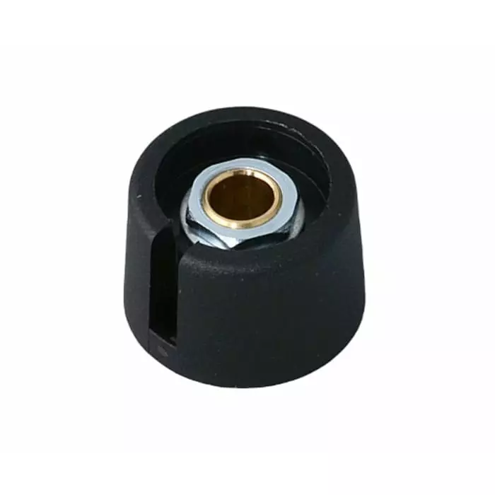 OKW 23 mm Black Potentiometer Knob for 6.35 mm Shaft Splined, A3023639