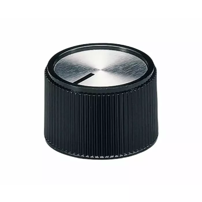OKW 20 mm Black Potentiometer Knob for 6 mm Shaft Round Shaft, A1320260