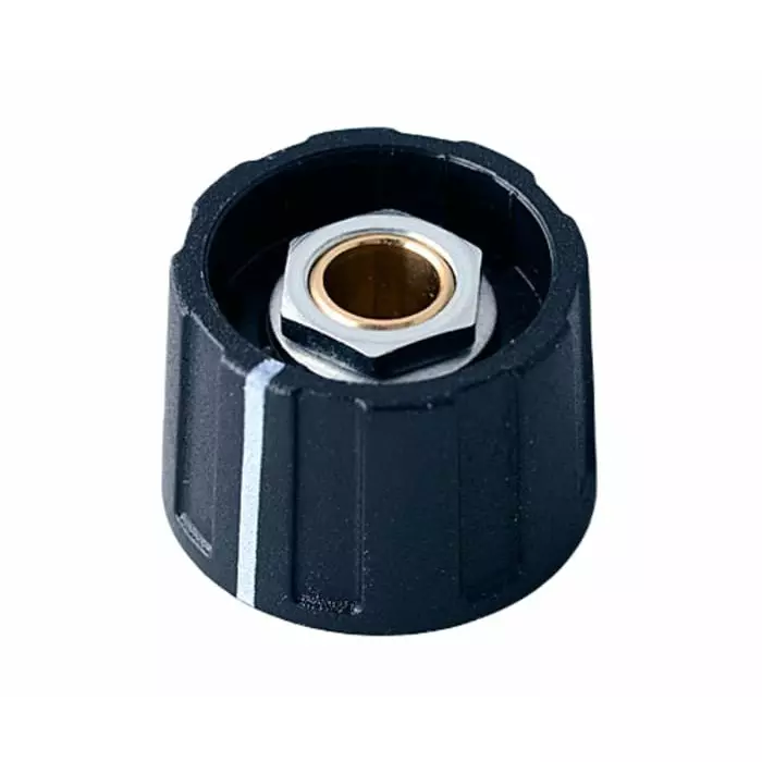 OKW 23 mm Black Potentiometer Knob for 6 mm Shaft Round Shaft, A2623060