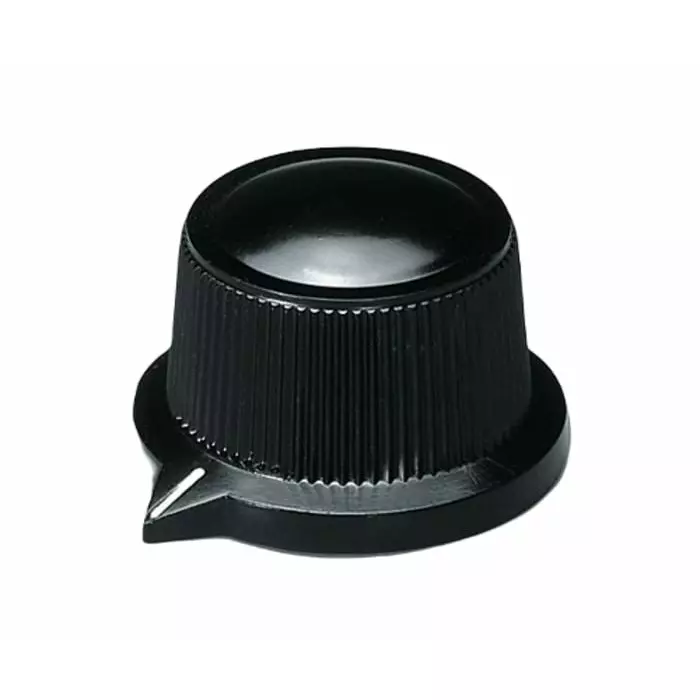 OKW 29 mm Black Potentiometer Knob for 6 mm Shaft Round Shaft, A1319560