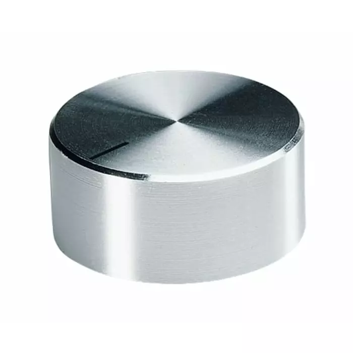 OKW 37.8 mm Silver Potentiometer Knob for 6 mm Shaft Round Shaft, A1438461