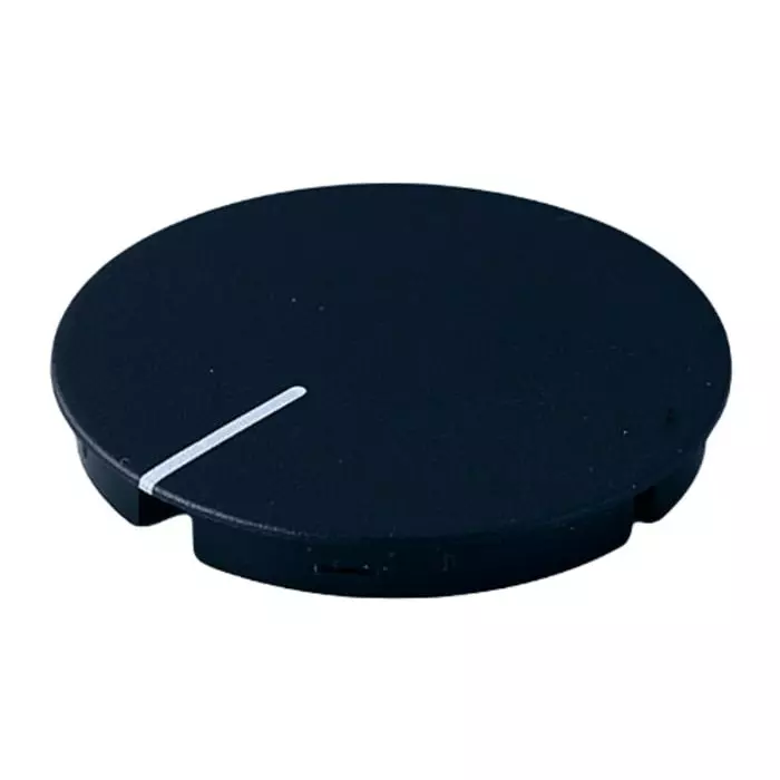 OKW Black Potentiometer Knob Round Shaft, A4150100