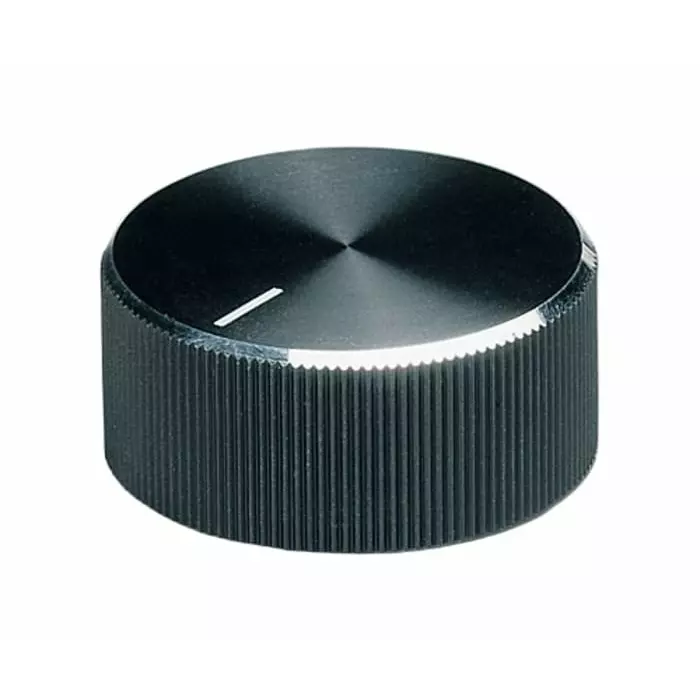 OKW 18.6 mm Black Potentiometer Knob for 6 mm Shaft Round Shaft, A1418260