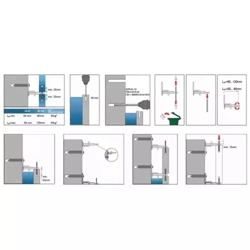 Fischer Chair Clamp Stainless Steel Offset Length 80-120 mm Thickness 5 mm TRS Series, 543332