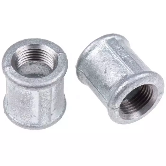 Georg Socket Fischer Galvanised malleable Iron Fitting Female BSPP 1/2in to 1/2in, 770270204 (Pack of 10)