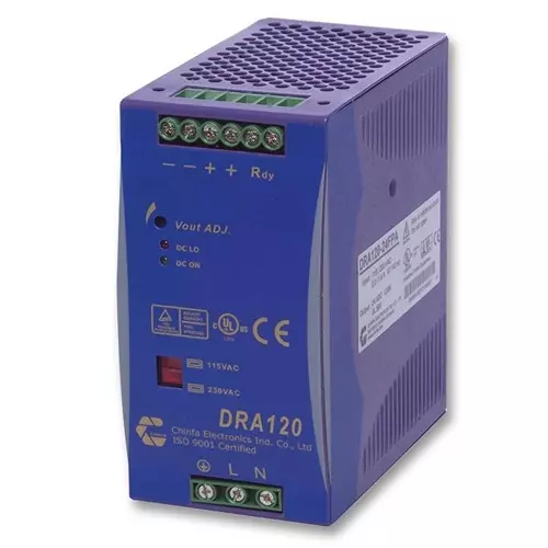 MULTICOMP PRO AC / DC DIN Rail Mount Power Supplies POWER SUPPLY, DIN RAIL, 24V, 120W, MP-DRAN120-24A