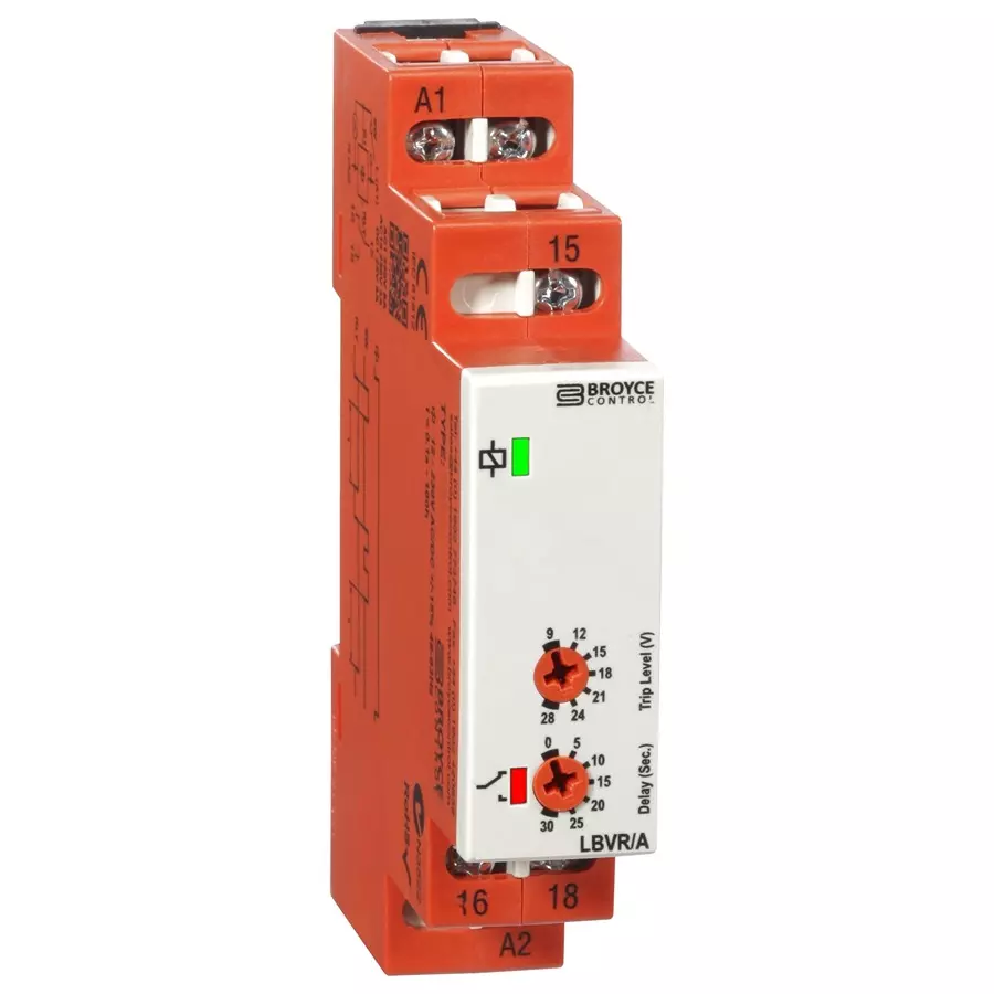 BROYCE CONTROL Battery Voltage Relay, Spdt, 12-24Vdc, LBVR/A 12-24VDC