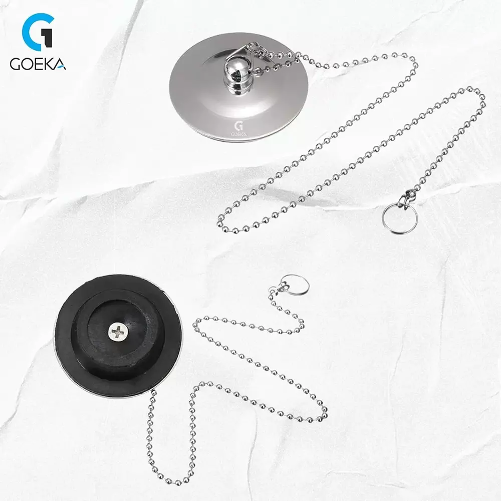 Goeka Bathtub Stopper Drain Plug 5x1 cm Silver Color Stainless Steel for Bathroom Bathtub