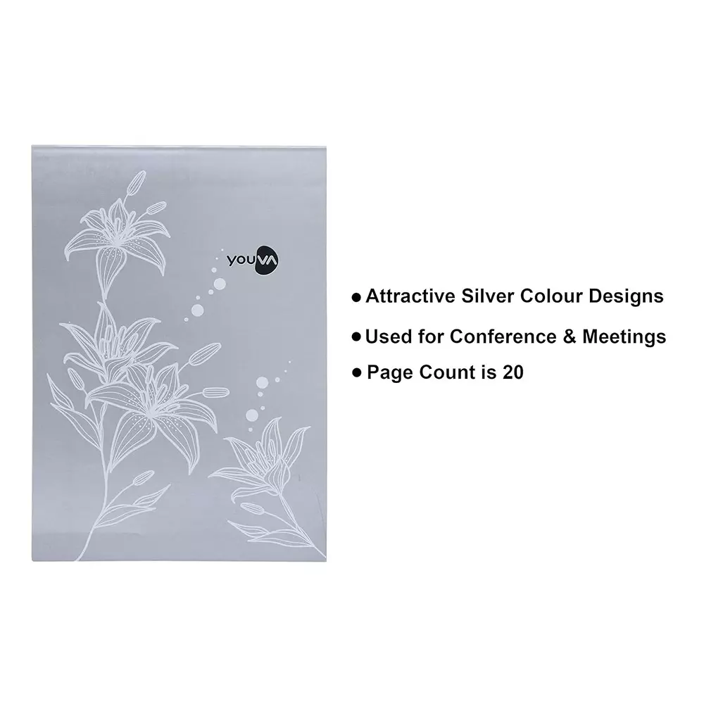 Youva by Navneet Conference Pad A5 12 Pages Assorted Single Line Soft Bound 23082, (Pack of 4)