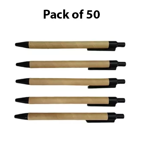 Bamboo Haat Kraft Paper Eco Pen for Home, Office & Schools, BH_KP_EPN (Pack of 50 Pcs)