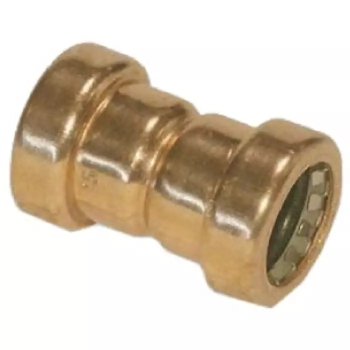 Pegler Yorkshire Copper Pipe Fitting Push Fit Straight Coupler for 15 mm pipe, 75501 (Pack of 5)