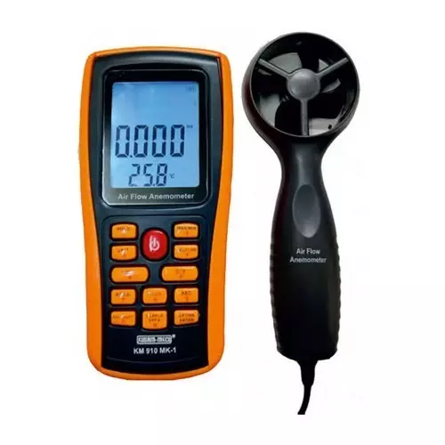 KUSAM-MECO 4 Digit dual LCD Display CFM/CMM Digital Thermo Anemometer , KM 910 MK-1